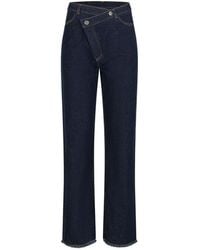 Clothes by Locker Room - Asymmetric Closure Wide-Leg Jeans - Lyst