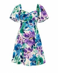 Girl In Mind - Nicola Sweetheart Neckline Mini Skater Dress Multi Floral - Lyst