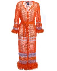 Andreeva - Orange Handmade Crochet Cardigan-dress - Lyst