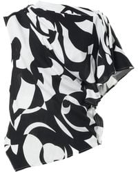 Metamorph - Asymmetric Draped Top With Print - Lyst