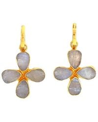 GEM BAZAAR - Moonstone Cross Earrings - Lyst
