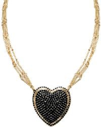 Adriana Pappas Designs - Chained Pave Heart Necklace - Lyst