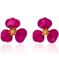 Milou Jewelry - Raspberry Bloom Flower Earrings - Lyst
