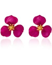 Milou Jewelry - Raspberry Bloom Flower Earrings - Lyst
