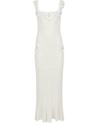 Andreeva - Vanilla Knit Dress With Handmade Embroidery - Lyst