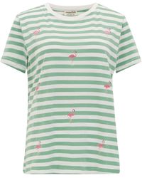 Sugarhill - maggie T-shirt Off-white/green, Flamingo Embroidery - Lyst