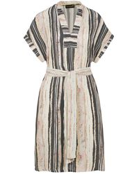 Conquista - Stripe Print Sleeveless Dress With Side Slits - Lyst