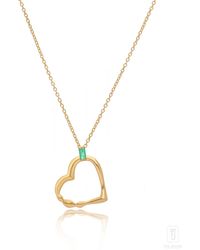 The Jewelz - Eraya Zest Heart Pendant With Emerald Baguette - Lyst