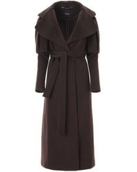 Lita Couture - Statement Trench Coat In Chocolate Wool & Cashmere - Lyst