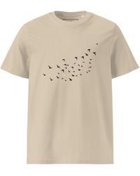 Anchor and Crew - Neutrals Desert Dust Birds Where's William Going? Organic Cotton T-Shirt - Lyst