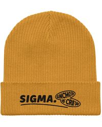 Anchor and Crew - Mustard Sigma Gen. Organic Cotton Embroidered Beanie - Lyst