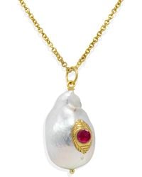 Vintouch Italy - The Eye Ruby Pendant Necklace - Lyst