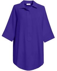 Perlavera - Pinoly Hidden Placket Three Quarter Sleeve Tunic - Lyst