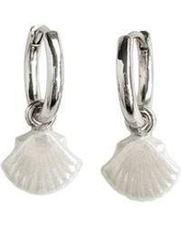POPORCELAIN - Mini Porcelain Seashell Earrings, Tone - Lyst