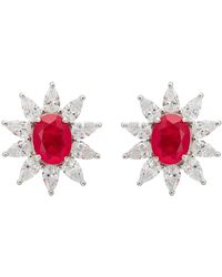 LÁTELITA London - Daisy Gemstone Stud Earrings Pink Tourmaline Silver - Lyst