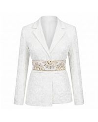 International Appeal - Paisley Blazer With Embellished Waisted Belt - Lyst