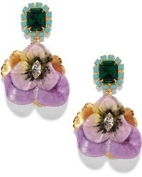 The Pink Reef - Emerald Pansy Earring - Lyst
