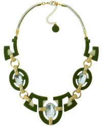 Gissa Bicalho - Handmade Acrylic Necklace Plastron Oval Cut Stone Clay - Lyst