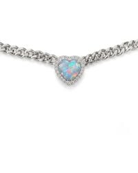 BLOOMTINE | Earth Angel HQ - Loves Frequency Mini Plated Fire Opal Heart Choker Necklace - Lyst