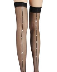 HIGH HEEL JUNGLE by KATHRYN EISMAN - Glitter Seam Thigh High Socks - Lyst