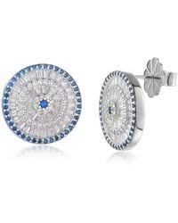Lioness by Tf - Halo Studs Solid Sterling, Rhodium-Plated - Lyst
