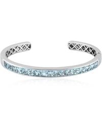 Artisan - Aquamarine Channel-Set Cuff Bracelet - Lyst