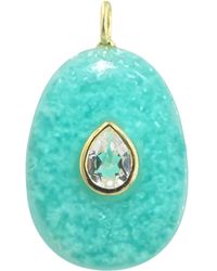 KAMARIA - Amazonite Gemstone Pendant With Topaz - Lyst