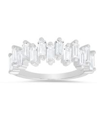 Kylie Harper - Sterling Abstract Baguette-Cut Diamond Cz Ring - Lyst