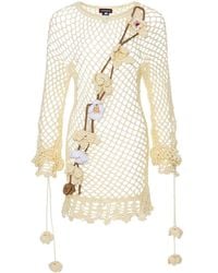 Andreeva - Vanilla Handmade Crochet Top-Dres - Lyst