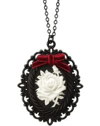 POPORCELAIN - Dark Romance Porcelain Rose Cameo Necklace - Lyst