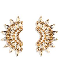 Mignonne Gavigan - Crystal Madeline Crescent Earrings Champagne - Lyst