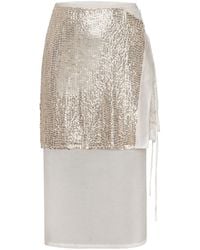LAHIVE - Neutrals Solstice Double Silk Sequin Skirt - Lyst