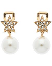 Emma Holland Jewellery - & Crystal Star With Pearl Clip Earrings - Lyst