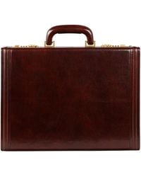 Time Resistance - Leather Attaché Case Briefcase - Lyst