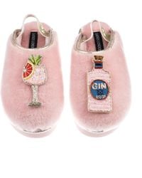 Laines London - Flatform Cloud Closed Toe Slippers With Rosa & Grapefruit Gin Brooches - Lyst