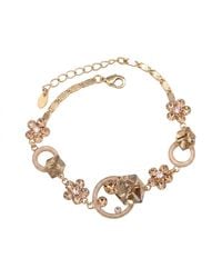 Modenaire - Tone Crystal Daisy Flower Bracelet Adjustable Bangle - Lyst