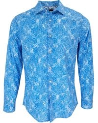 lords of harlech - Nigel Paisley Wave Shirt In Blue - Lyst