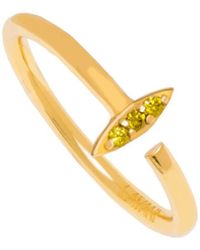 Lavani Jewels - Green Goldplated Zagora Ring - Lyst