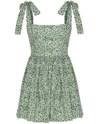 NAZLI CEREN - Audree Floral Print Poplin Mini Dress - Lyst