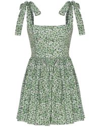 NAZLI CEREN - Audree Floral Print Poplin Mini Dress In Spring - Lyst