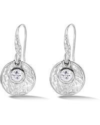 Dower & Hall - Hammered Disc & Topaz Array Drop Earrings - Lyst