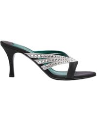 Florrie London - Roro 75Mm Crystal And Satin Mule - Lyst