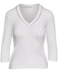 Conquista - Zip Detail V Neck Top - Lyst