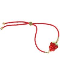 I'MMANY LONDON - Very Berry Lampwork Glass Raspberry Cord Bracelet With Slider - Lyst