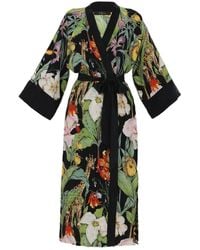 niLuu Monroe Women's Kimono Robe - Green