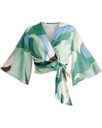 Paisie - Retro Wave Wrap Kimono Blouse - Lyst