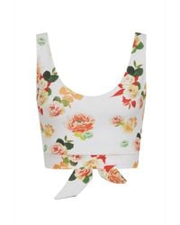 Sophie Cameron Davies - White Floral Cotton Crop Top - Lyst