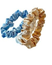 Soft Strokes Silk - Set Of Three Pure Mulberry Silk Mini Scrunchie Weekly Special Hair Ties Daisy Dreams - Lyst