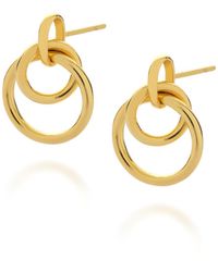 Nellou Jewellery - Double Hoop Ear Drop Plated Sterling - Lyst