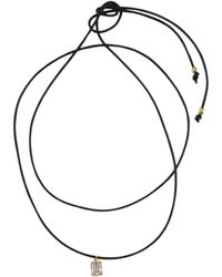 LINYA JEWELLERY - Leather Rope Crystal Stone Necklace Choker - Lyst